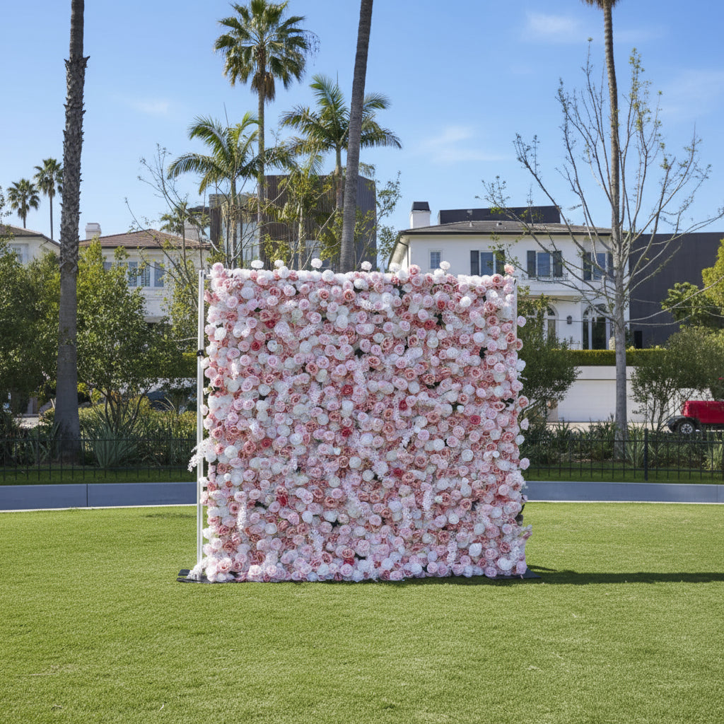 Light Pink with a Hint of Black Wild Rose Premium Flower Wall - 008