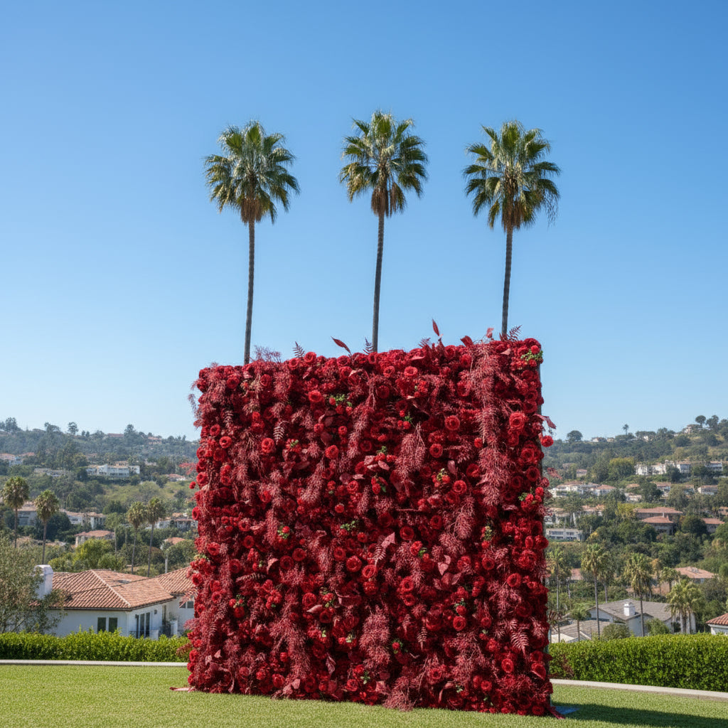 Into the Meadow Red Rose Premium Flower Wall - 235