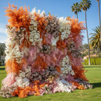 Into the Meadow Premium Orange & Pink Flower Wall - 115