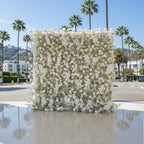 Baby's Breath White Rose Flower Wall - 060