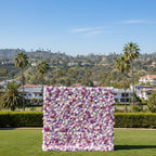 Pink, Purple and White Premium Rose Flower Wall - 258