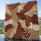 Brown, Tan and Cream Premium Rose Flower Wall - 323
