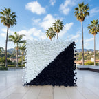 White & Black Premium Rose Floral Flower Wall - 210