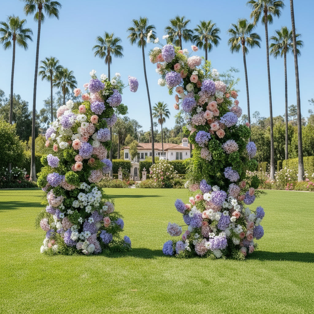 Purple, Pink, Green and White 2 Piece Premium Flower Arch Set - 4599