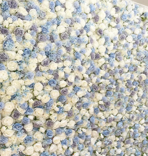 Blue, White and Purple Wild Rose Premium Flower Wall - 226