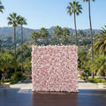 Light Pink & Cream Rose Premium Flower Wall - 030