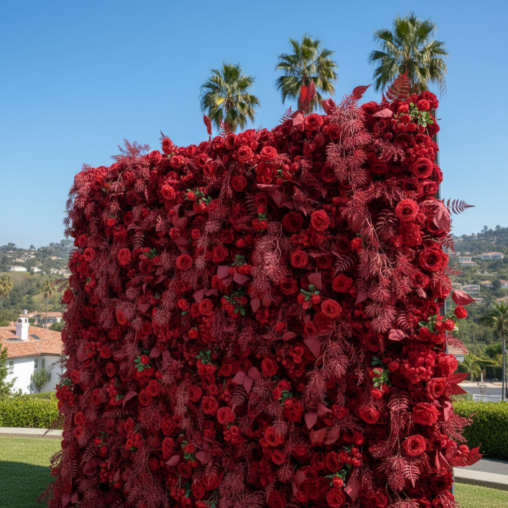 Into the Meadow Red Rose Premium Flower Wall - 235