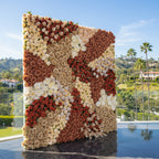 Brown, Tan and Cream Premium Rose Flower Wall - 323