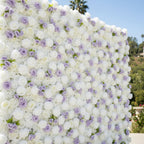 Classic White and Purple Rose Flower Wall - 003