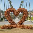 Brown Premium Deluxe Rose Heart Flower Arch #4927