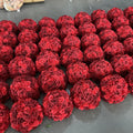 Deep & Bright Red Wild Rose Premium Flower Ball - 1031