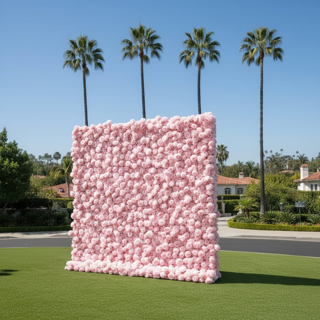 Light Baby Pink Wild Rose Flower Wall Backdrop - 259