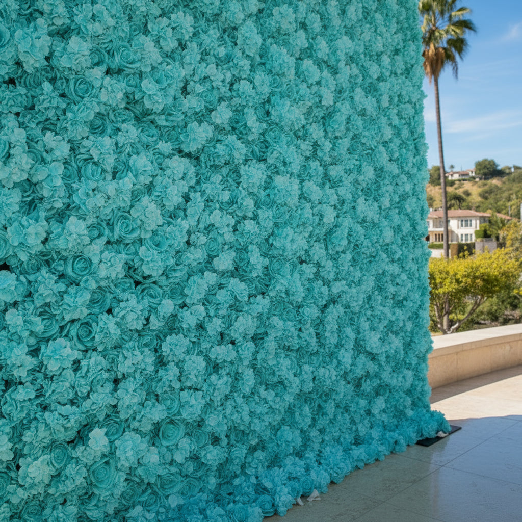Classic Teal Rose Flower Wall - 242
