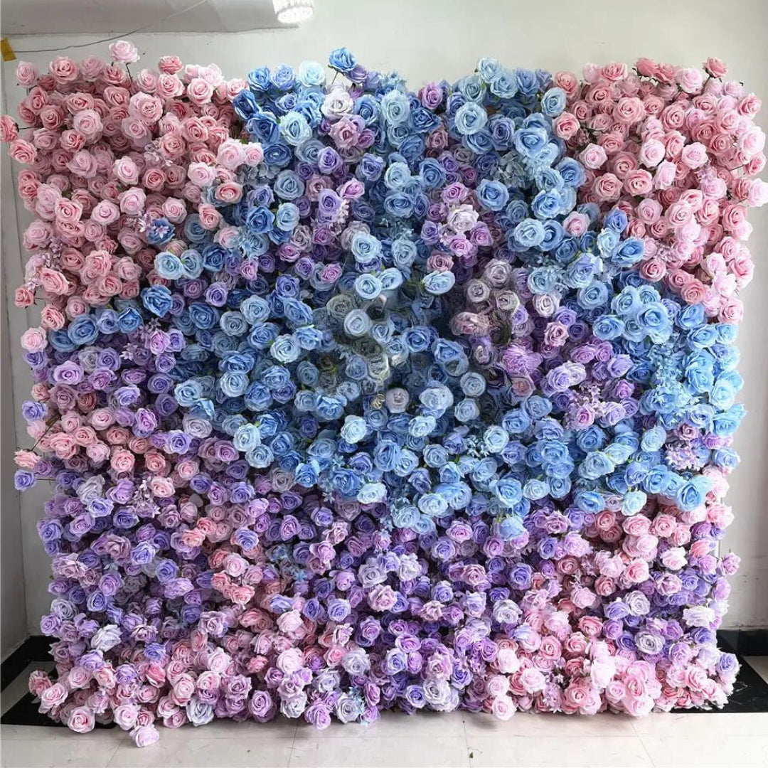 Pink, Blue and Purple Swirl Premium Flower Wall - 212