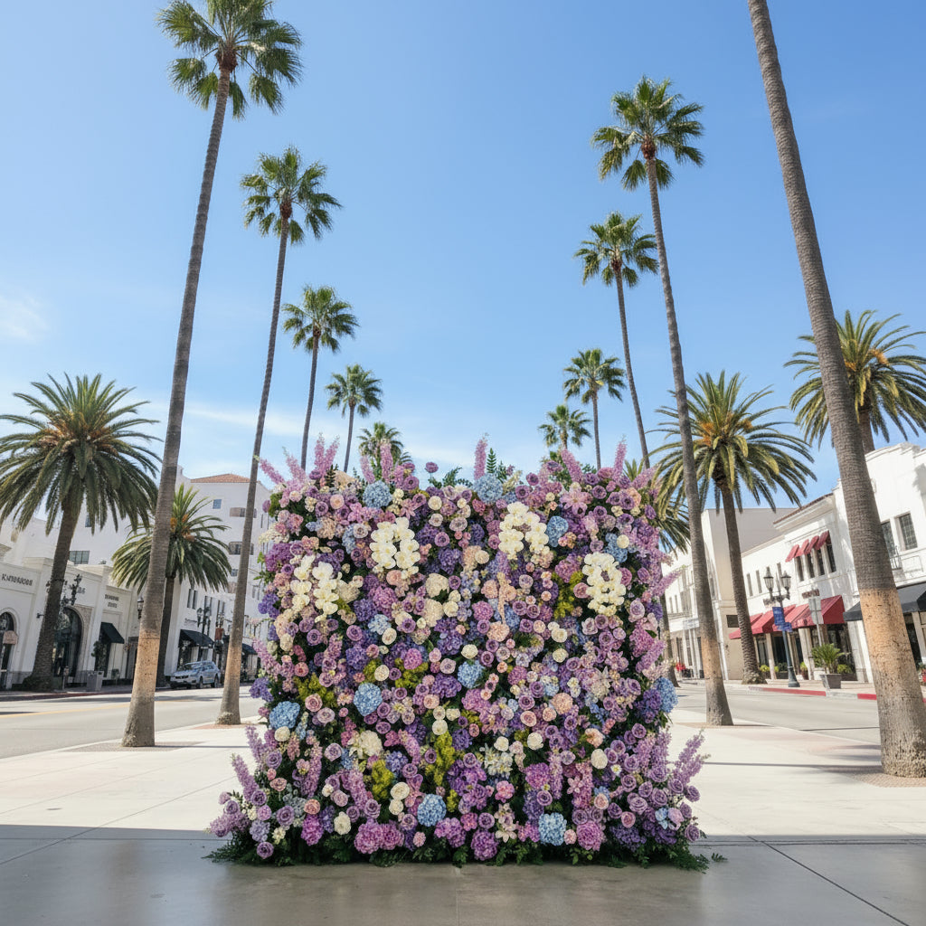 Into the Wild Purple and Blue Greenery Premium Flower Wall Backdrop - 297