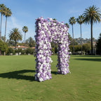 Purple & White Wild Rose Premium Floral Square Arch - 5005