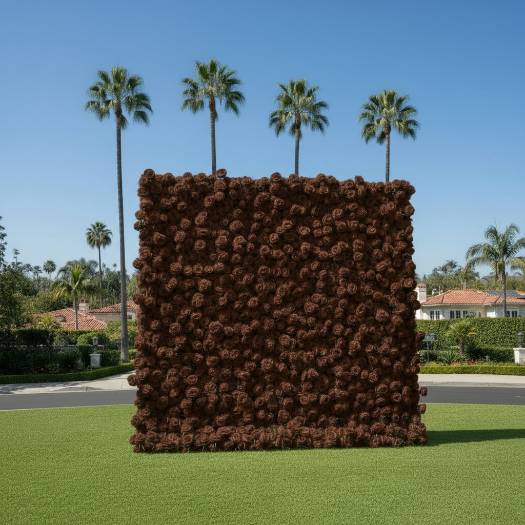 Chocolate Brown Wild Rose Flower Wall Backdrop - 244