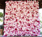 Pink & Cream Greenery Wild Rose Flower Wall - 229