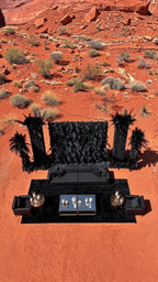 Black Wild Rose Feather Wall - 026