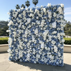 Dripping Florals Blue and White Premium Flower Wall - 145