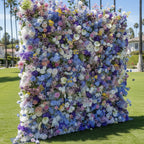 Blue, Pink, Yellow and White Pastel Premium Flower Wall - 276