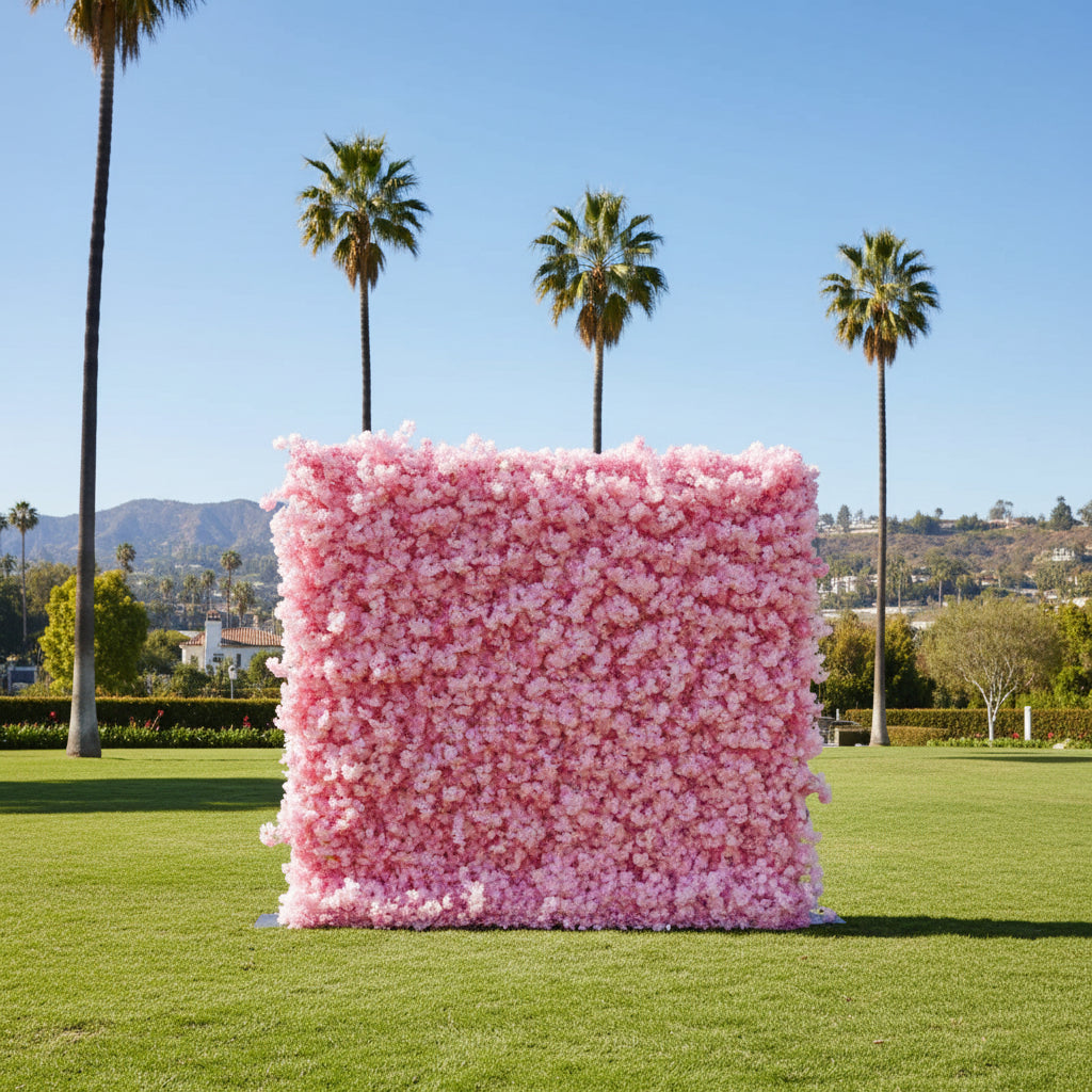 Light Pink Cherry Blossom Premium Flower Wall - 084