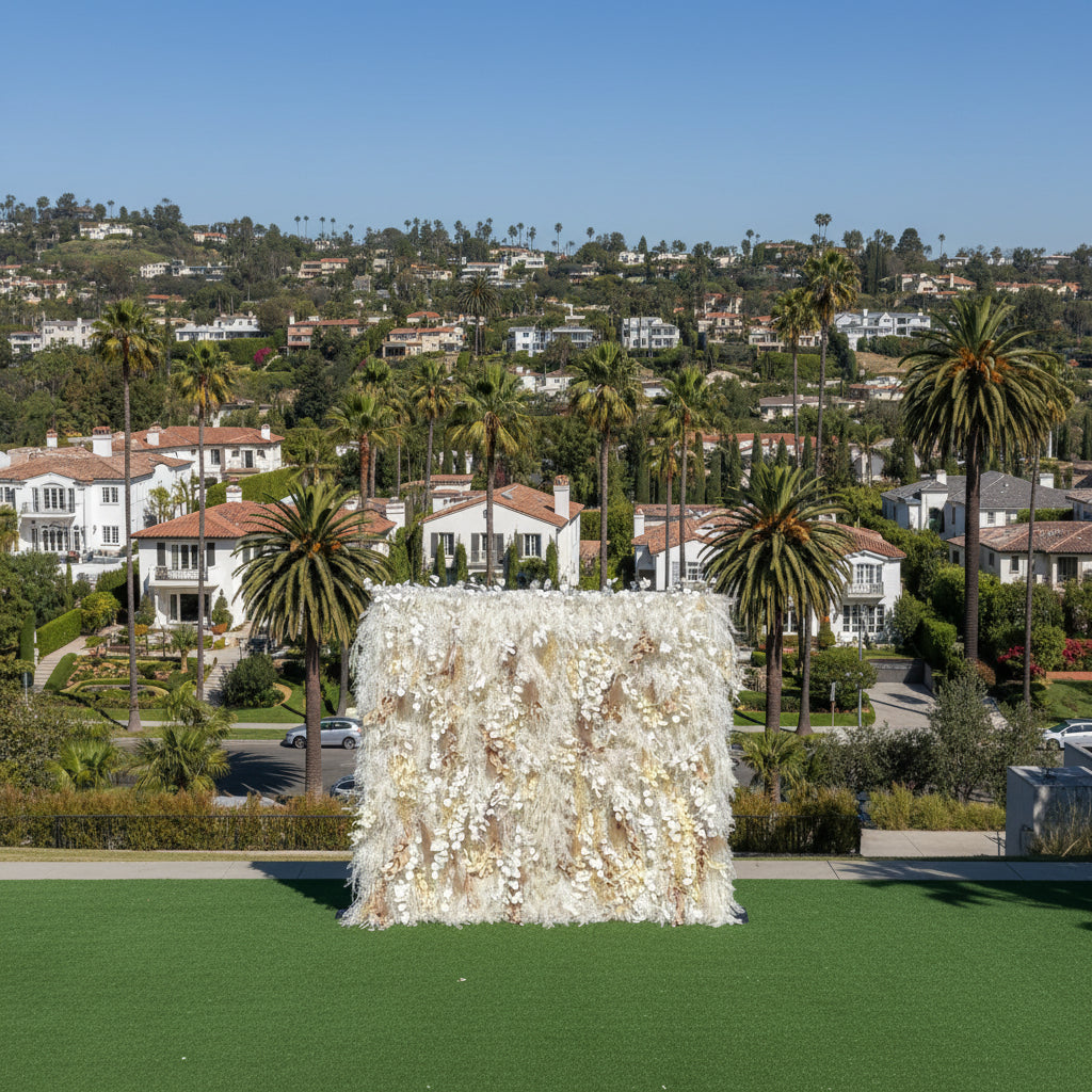 Into The Meadow White Ivory & Light Brown Flower Wall - 234