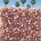 Baby's Breath Pink Rose Flower Wall - 062