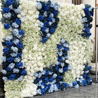 Babys Breath Dark Blue & White Rose Premium Flower Wall - 332