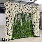 Dripping White Rose Premium Greenery Flower Wall - 533