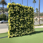 Dripping Yellow Premium Floral Greenery Wall - 098