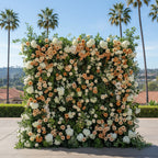 Brown, Tan and Cream Greenery Premium Flower Wall Backdrop - 277
