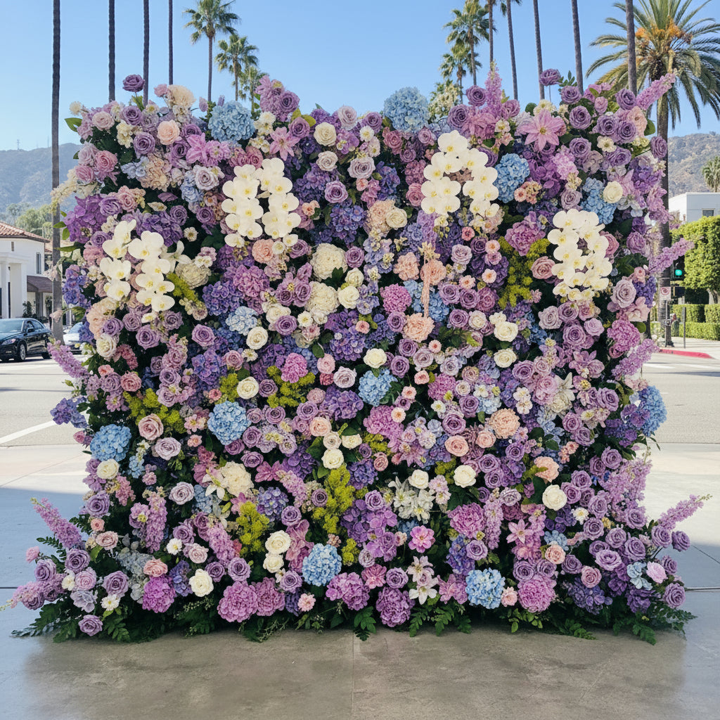 Into the Wild Purple and Blue Greenery Premium Flower Wall Backdrop - 297