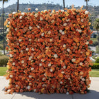 Orange Wild Rose Premium Flower Wall - 017