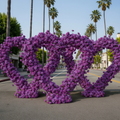 Purple Classic Wild Rose Flower Heart Arch #4939