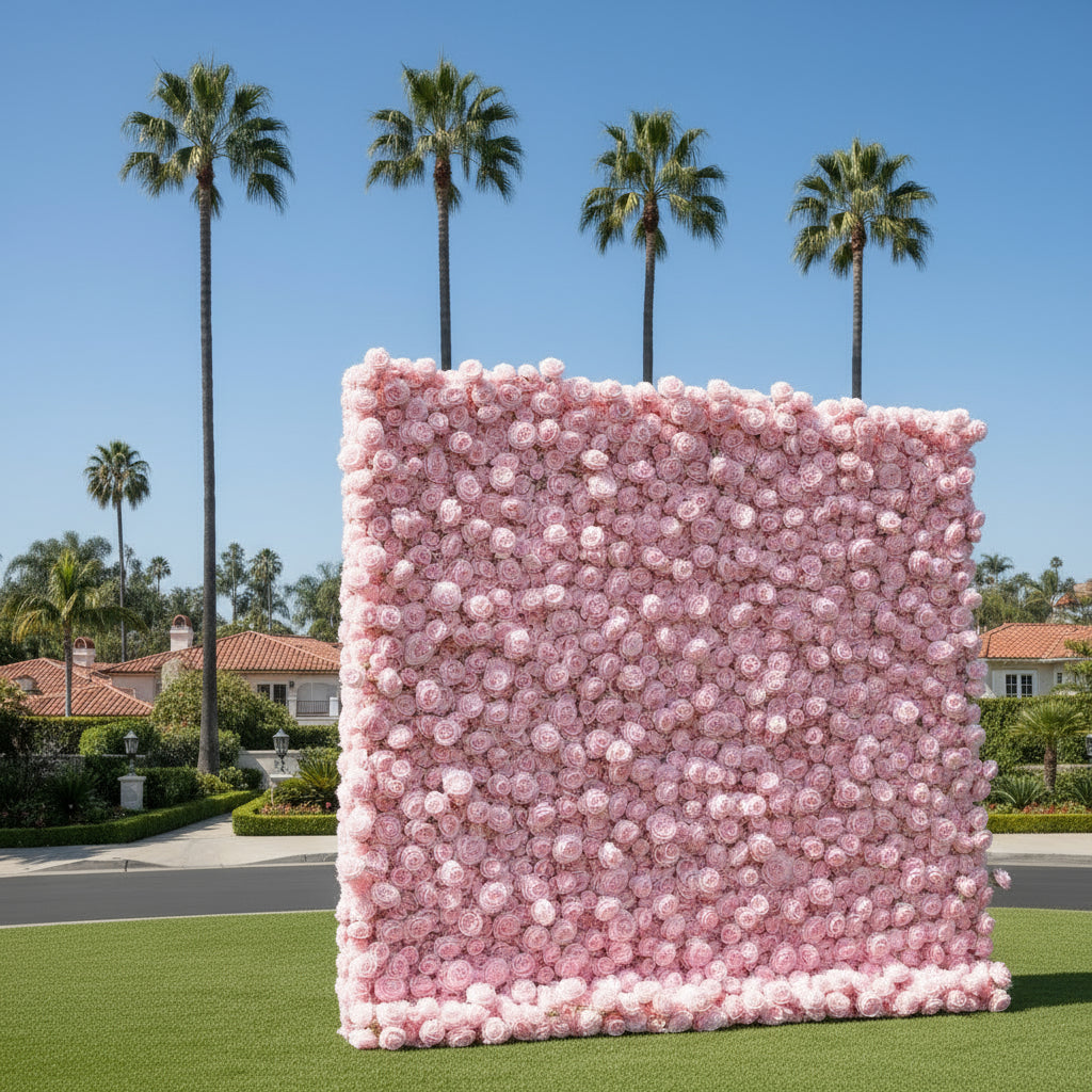 Light Baby Pink Wild Rose Flower Wall Backdrop - 259