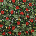 Red and Green Poinsettia Holiday Theme Premium Flower Wall Backdrop - 298