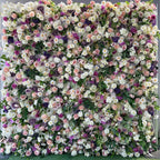 Purple, Pink and White Wild Rose Greenery Premium Flower Wall - 202