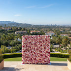 Pink & Cream Greenery Wild Rose Flower Wall - 229