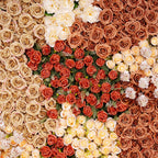 Brown, Tan and Cream Premium Rose Flower Wall - 323