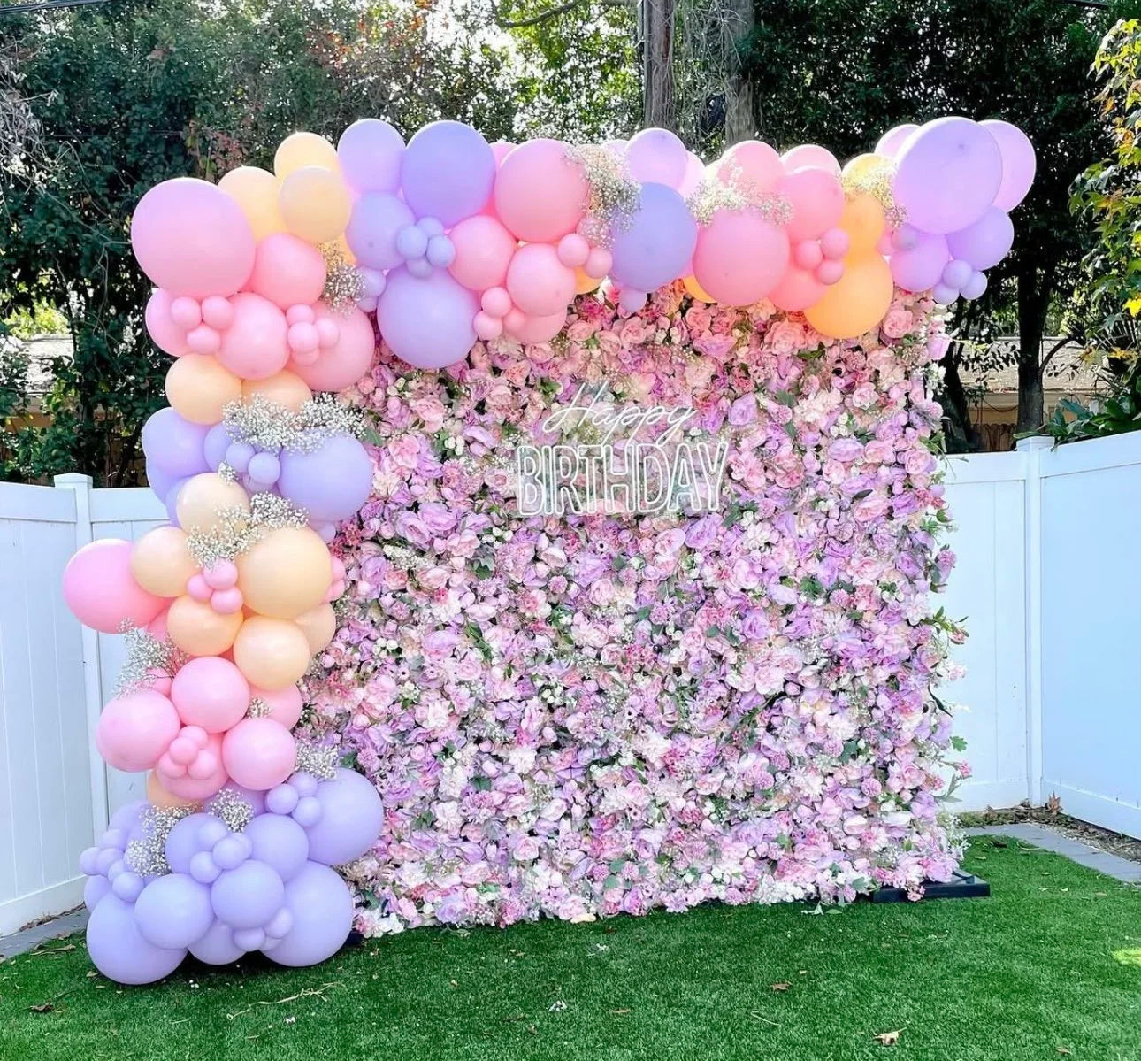 Purple Lavender Mini Sunflower Premium Flower Wall - 013