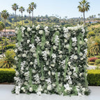 Dripping White Rose Greenery Premium Flower Wall - 138