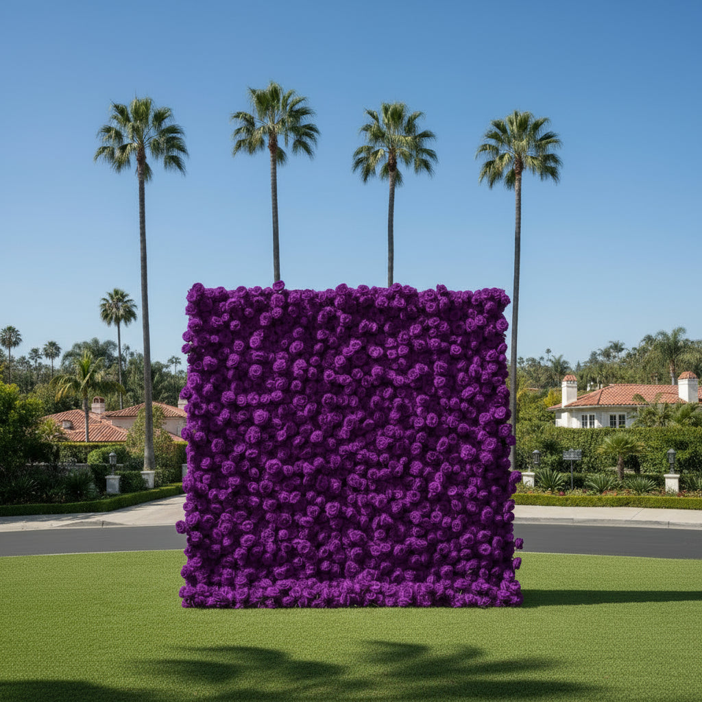 Dark Purple Wild Rose Flower Wall Backdrop - 261