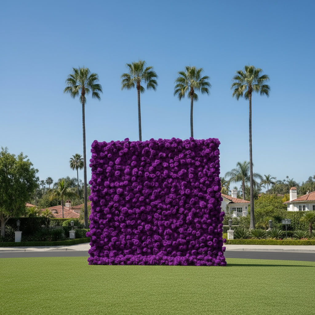 Dark Purple Wild Rose Flower Wall Backdrop - 261