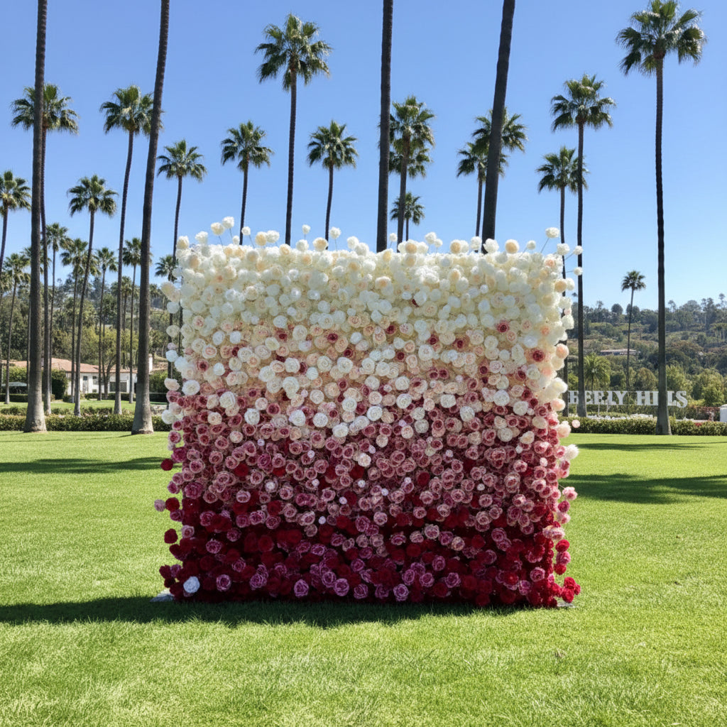 Pink & White Premium Ombre Flower Wall - 112