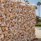 Pampas Wild Brown, Tan & White Rose Flower Wall - 069