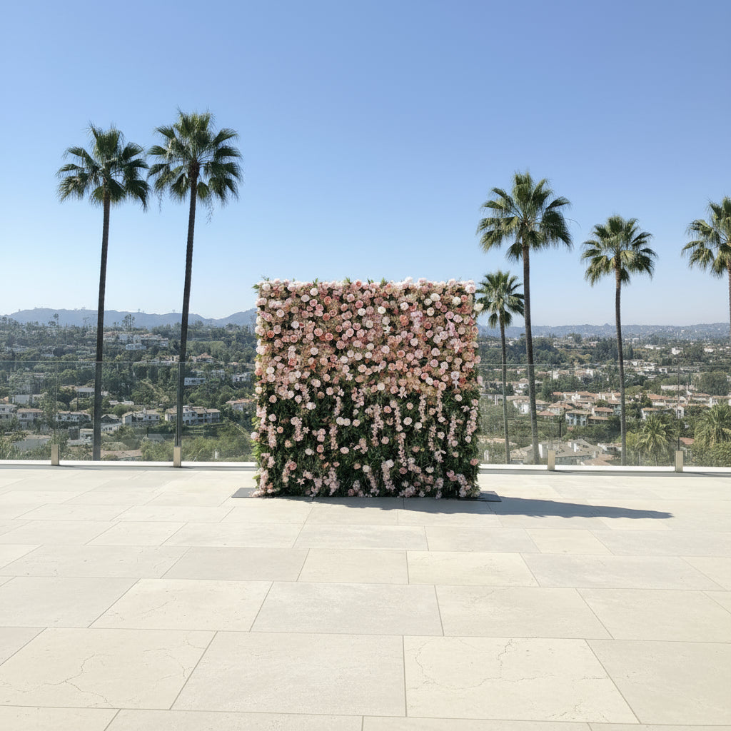 Dripping Light Pink Premium Flower Wall - 143