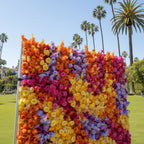 Orange, Purple, Pink and Yellow Premium Flower Wall - 032
