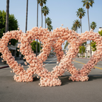 Peach Classic Wild Rose Flower Heart Arch #4943