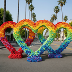 Rainbow 1 Classic Wild Rose Flower Heart Arch #4947